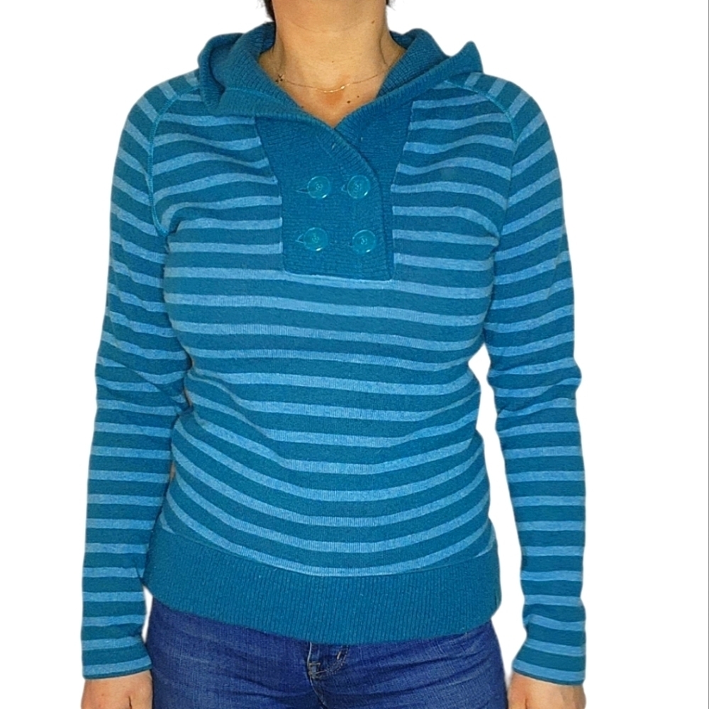 Mountain Hardware Pullover Hoodie Medium Blue Str… - image 1